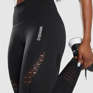 Gymshark Energy Seamless Black Mesh Detail Leggings